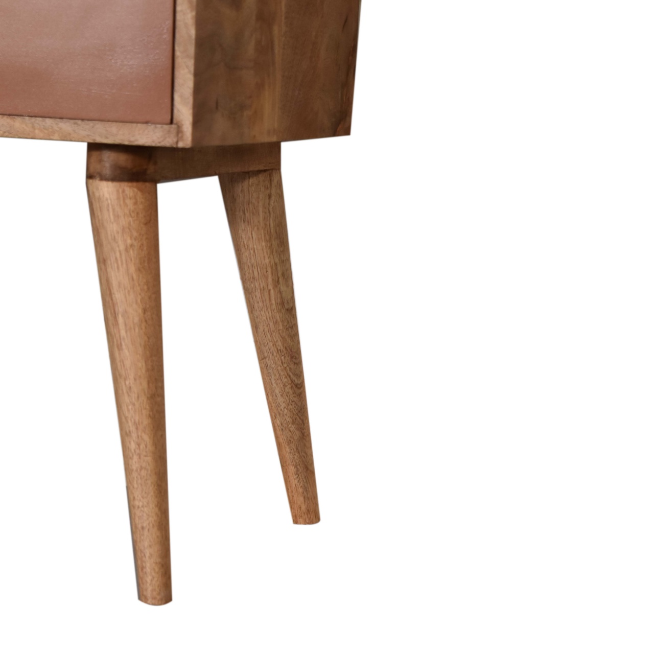 Solid Mango Wood Brick Red Patterned Bedside - Image 7
