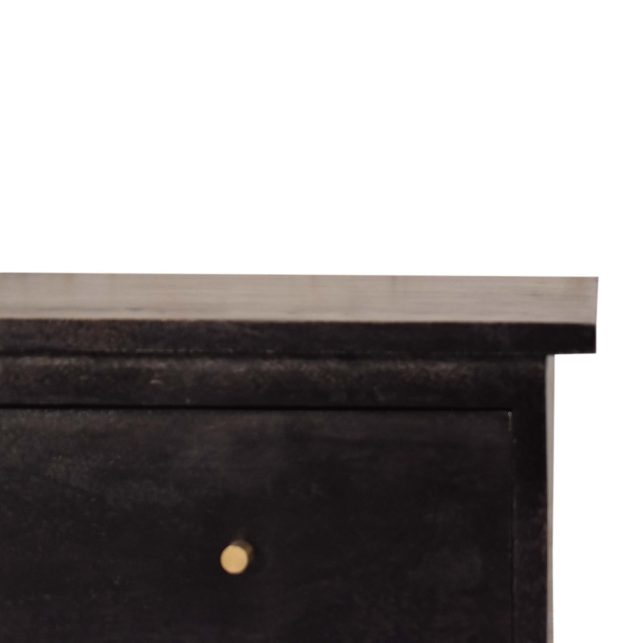 Solid Mango Wood Black Hand Painted Bedside - Image 3