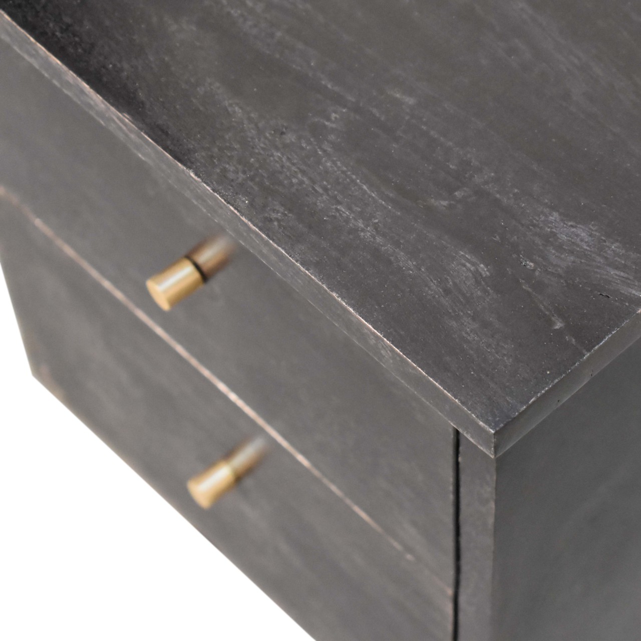 Solid Mango Wood Black Hand Painted Bedside - Image 4