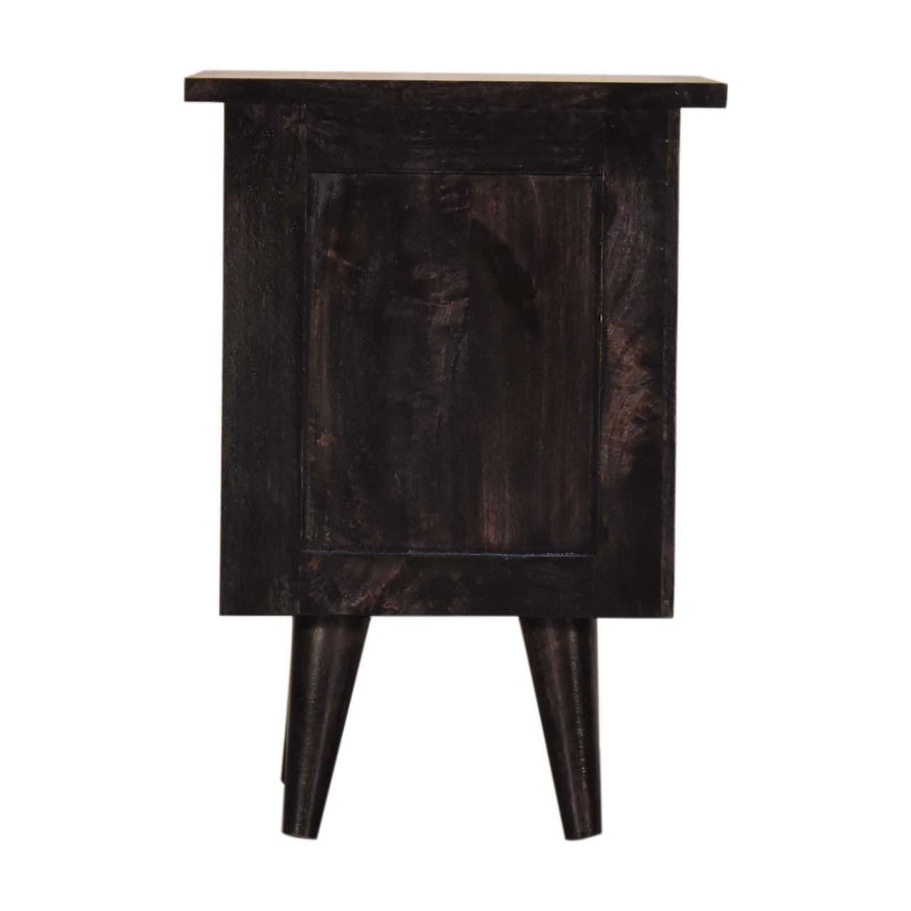 Solid Mango Wood Black Hand Painted Bedside - Image 8