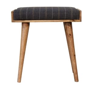 Solid Mango Wood Mango Wood Scandinavian Style Pewter Tweed Tray Footstool