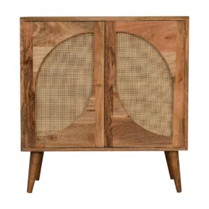 Solid Mango Wood Mango Wood 2 Door Woven Leaf Pattern Door Inserts