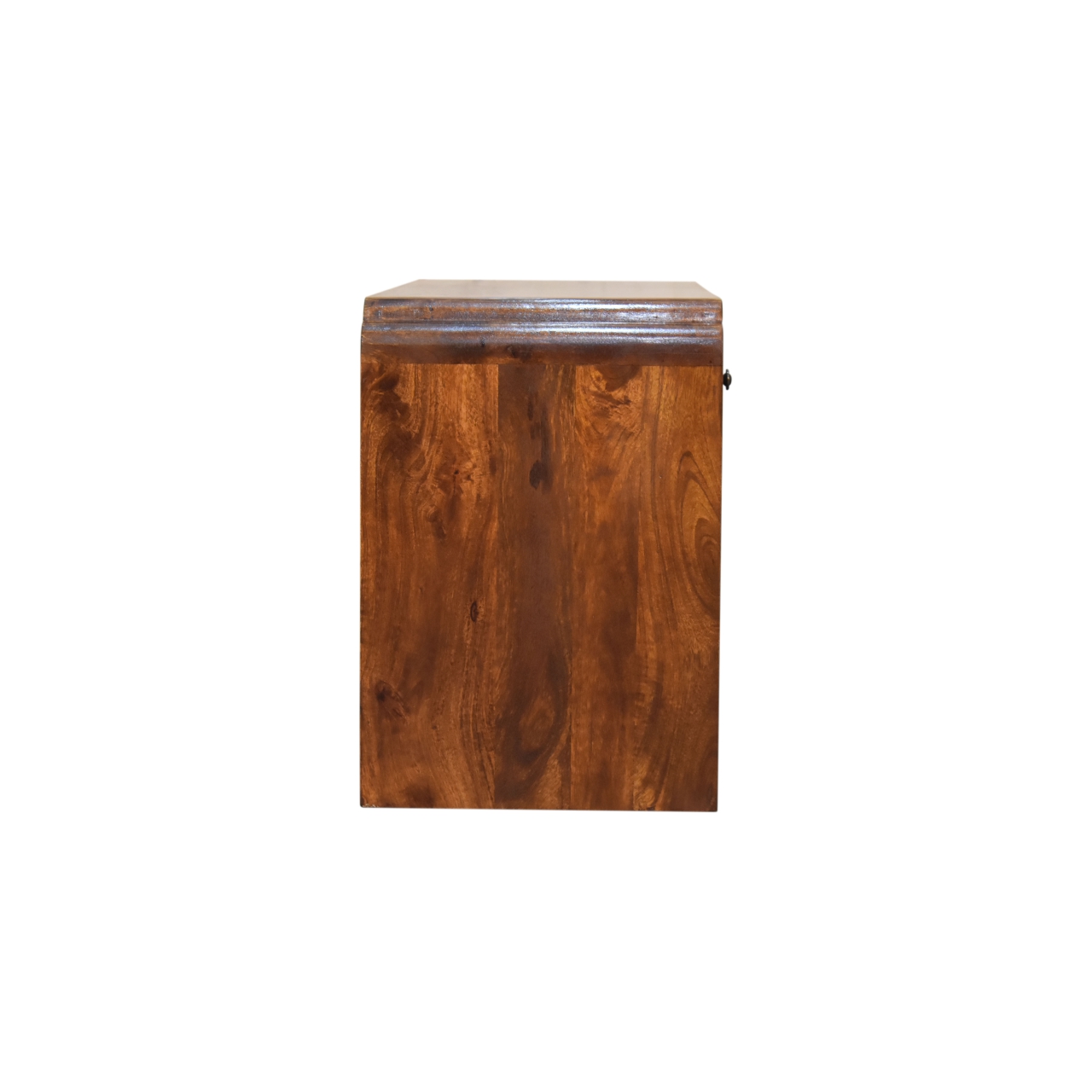 Solid Mango Wood Chestnut Finished Two Drawer One Slot Curved Top Newton Console Table - Image 8