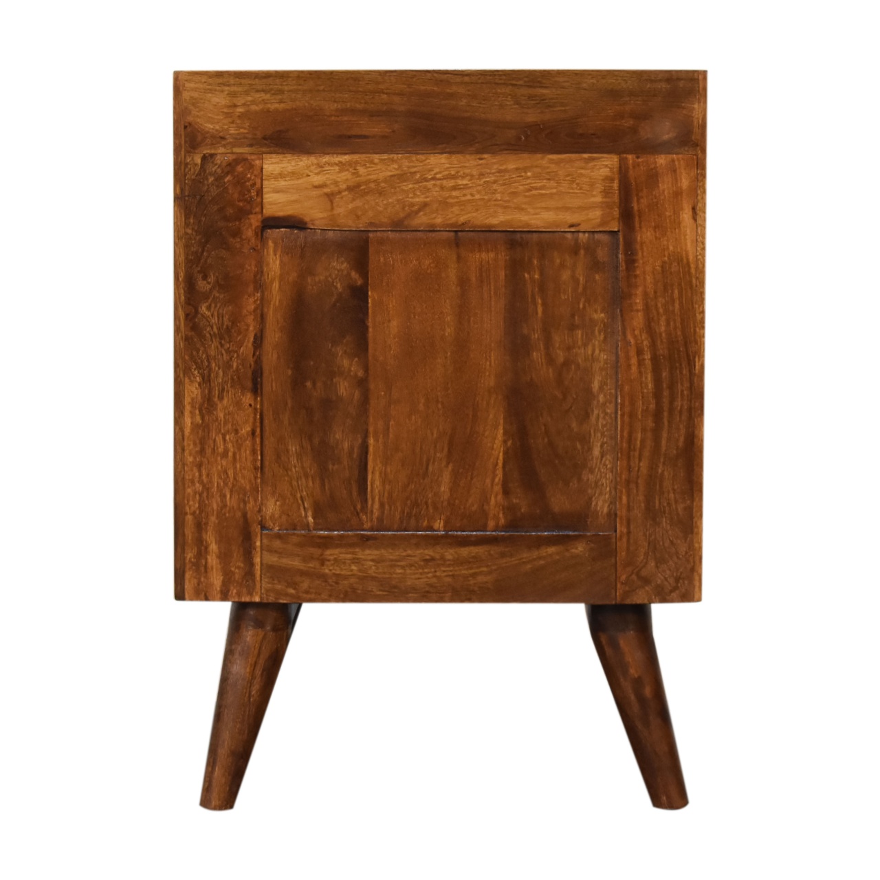 Solid Mango Wood Chestnut Finished 3 Drawer Gallery Back Bedside - Image 9