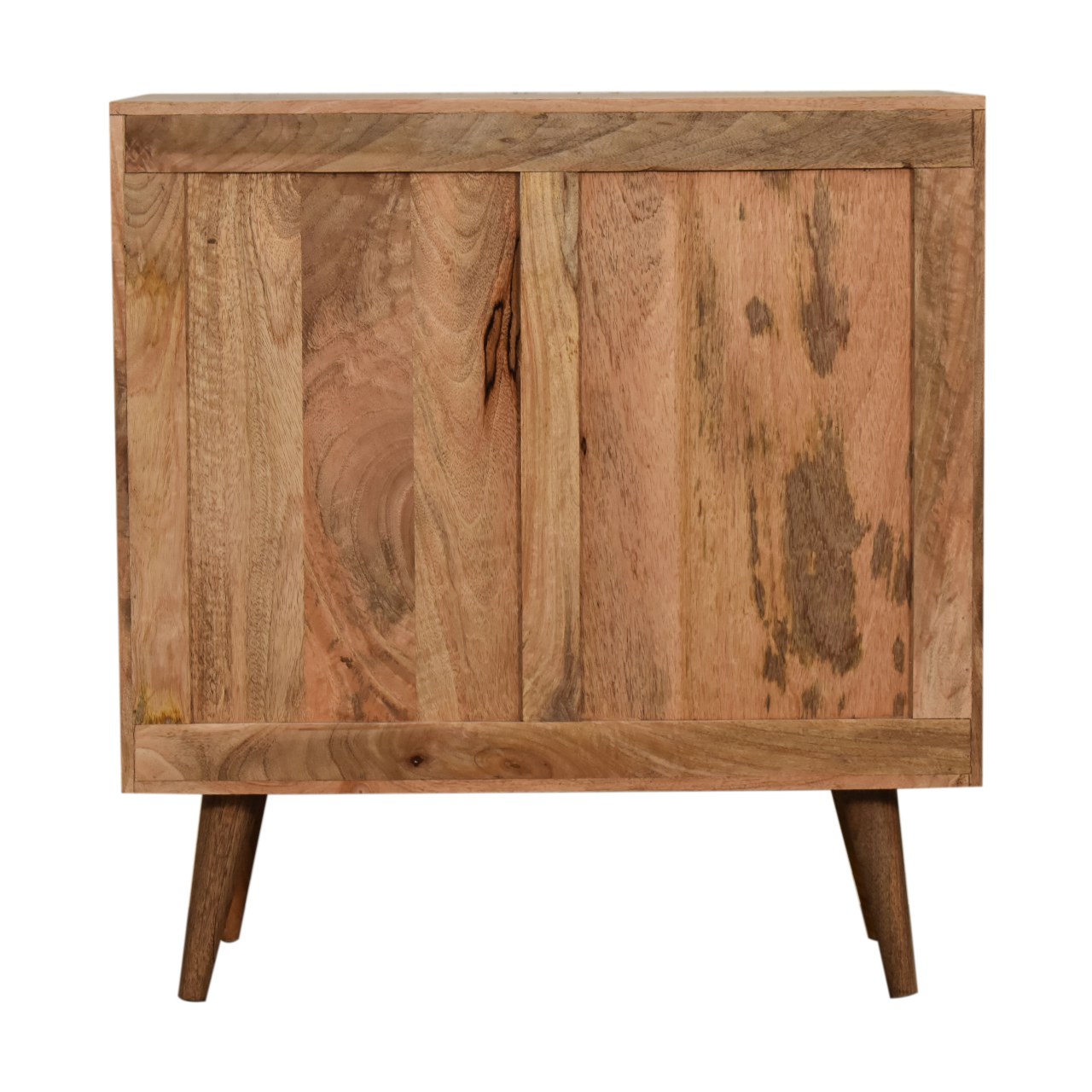 Solid Mango Wood Honeycomb Patterned White Front with Brass Inlay Cassia Cabinet - Image 9