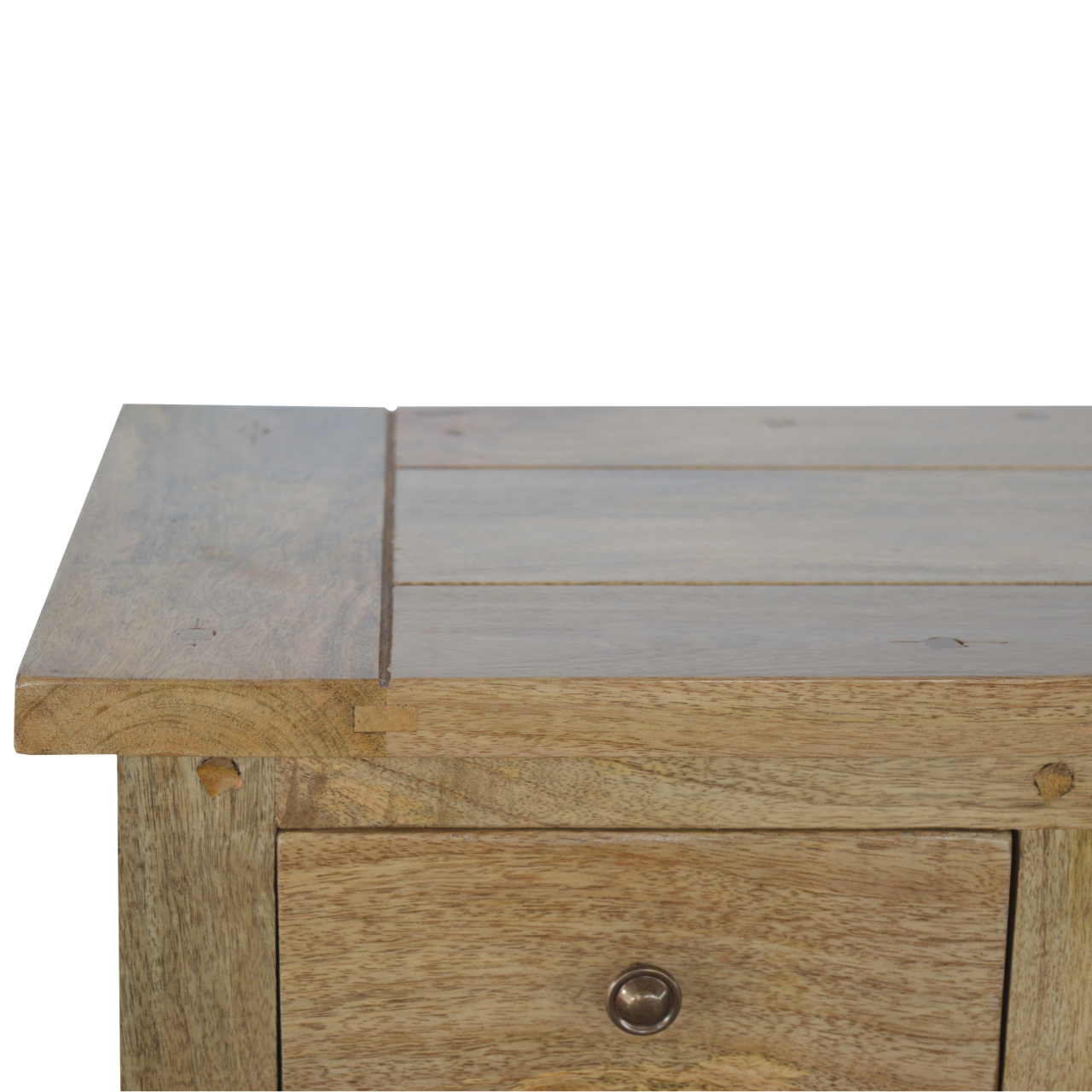 Solid Mango Wood Country Style Low Bookcase - Image 5