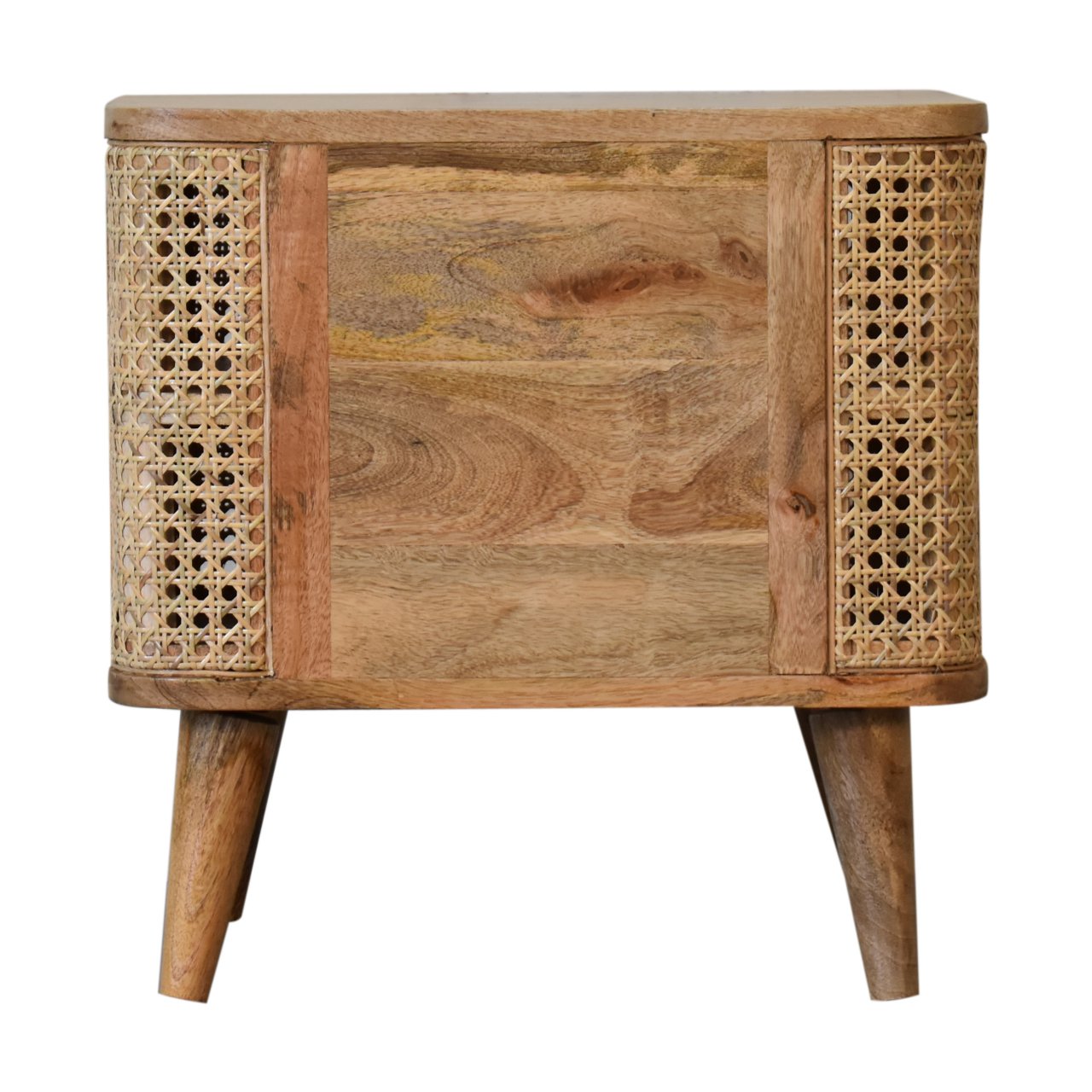 Solid Mango Wood Oak Finished with Rattan Larissa Open Bedside - Image 9