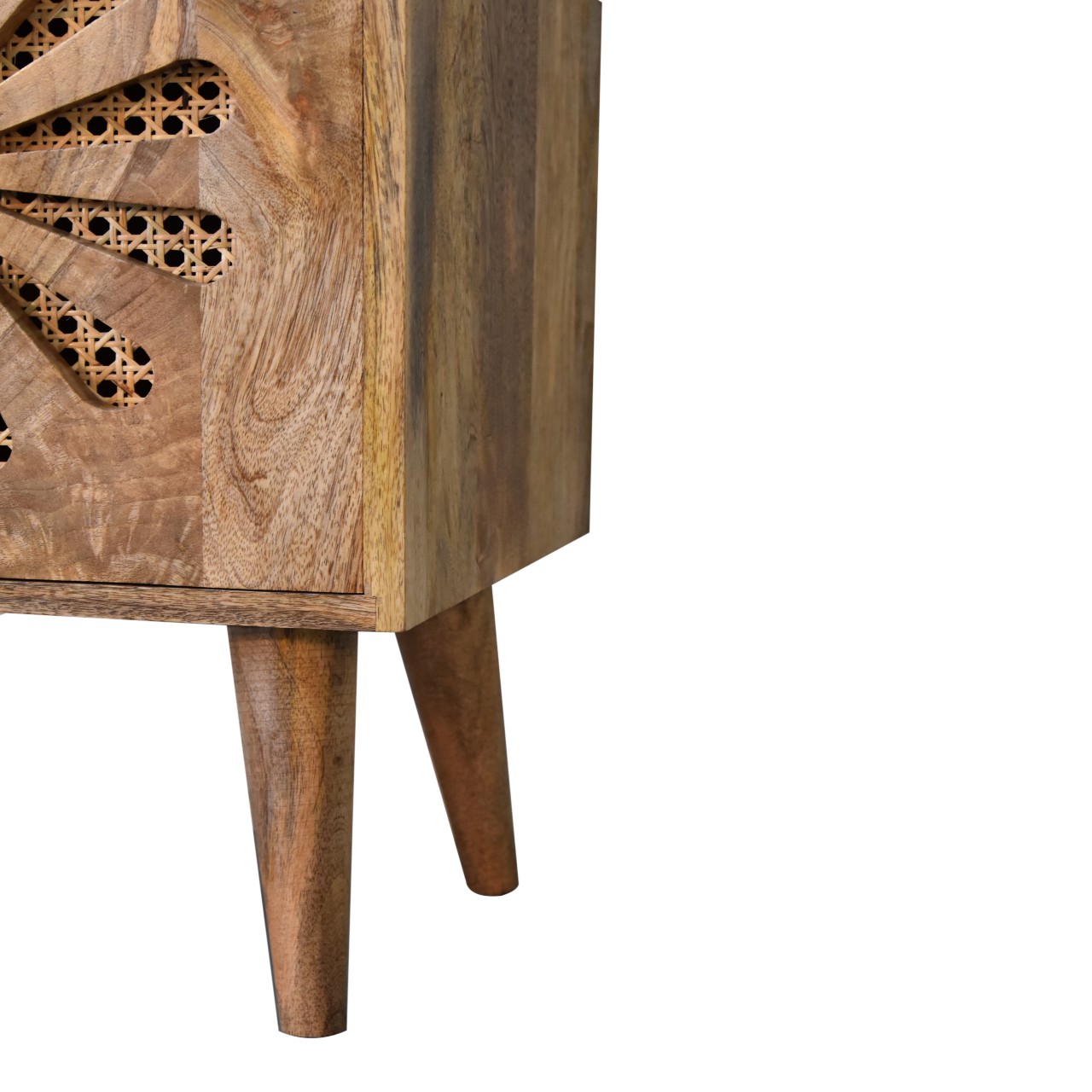 Solid Mango Wood Oak Finished 1 Door Rosalie Bedside - Image 7