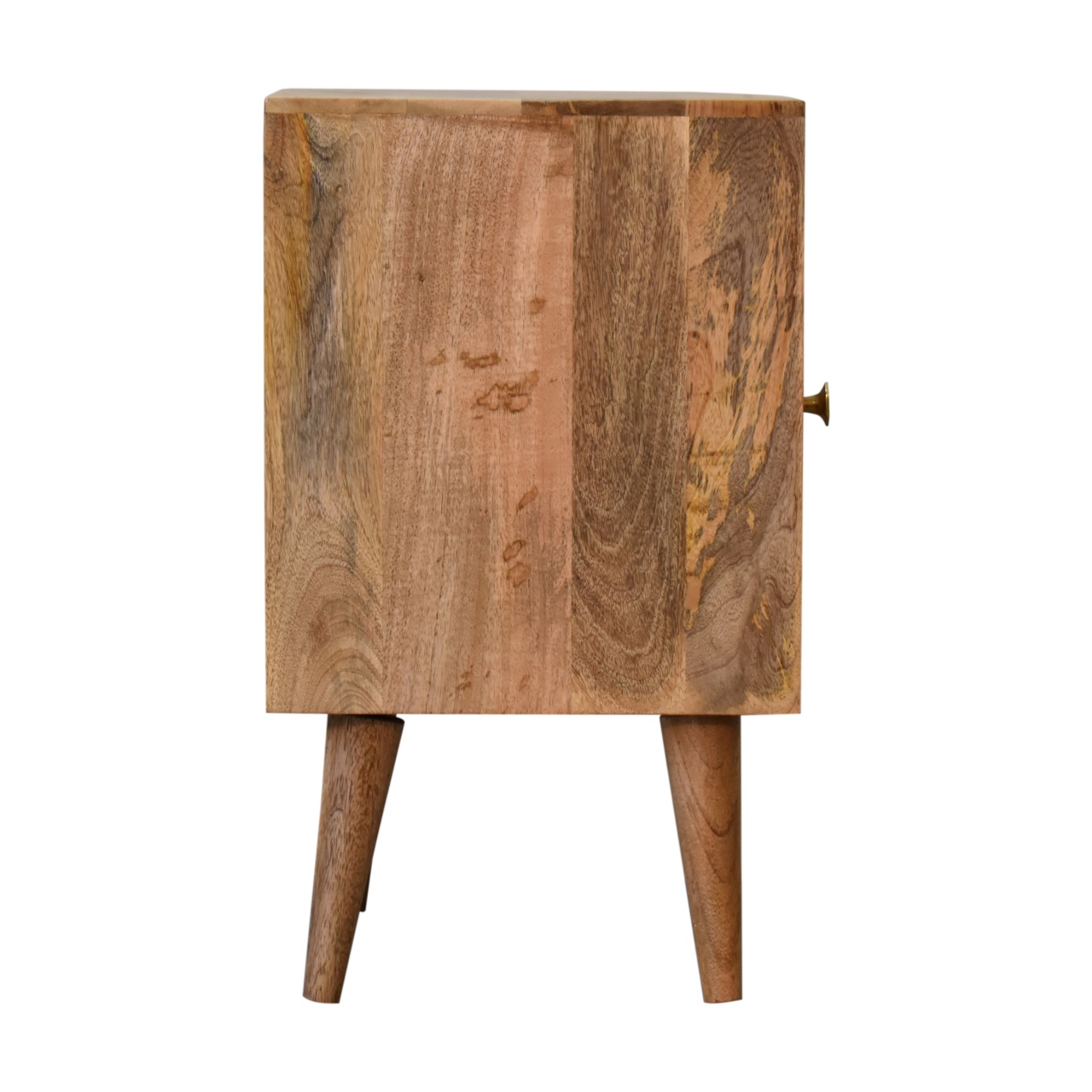 Solid Mango Wood Oak Finished 1 Door Rosalie Bedside - Image 8