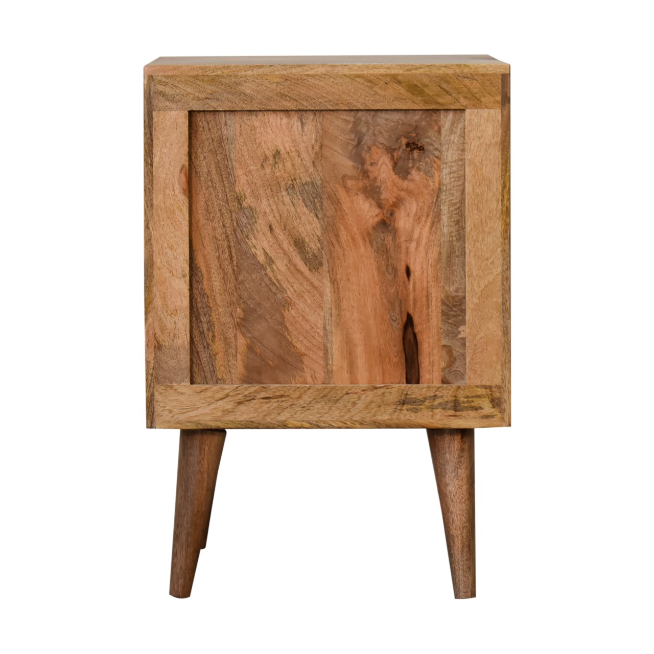 Solid Mango Wood Oak Finished 1 Door Rosalie Bedside - Image 9