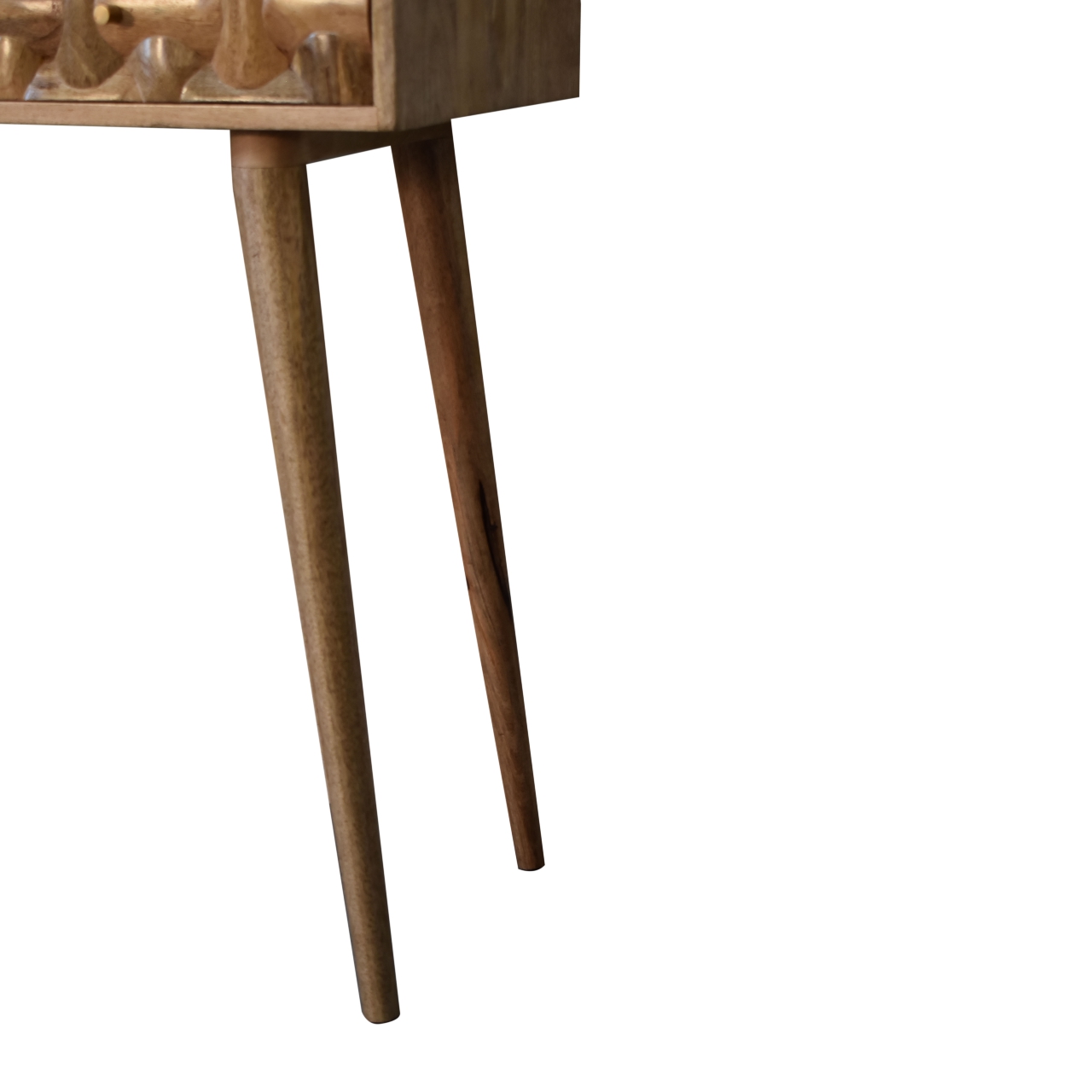Solid Mango Wood Oak Finished Kita 2 Drawer Console Table - Image 7
