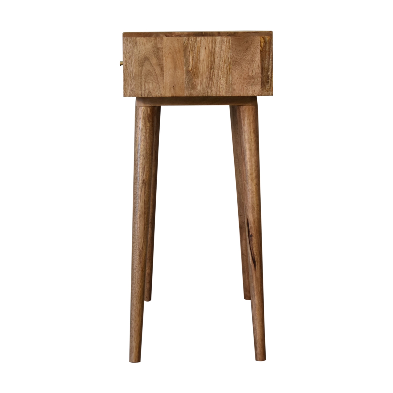 Solid Mango Wood Oak Finished Kita 2 Drawer Console Table - Image 8