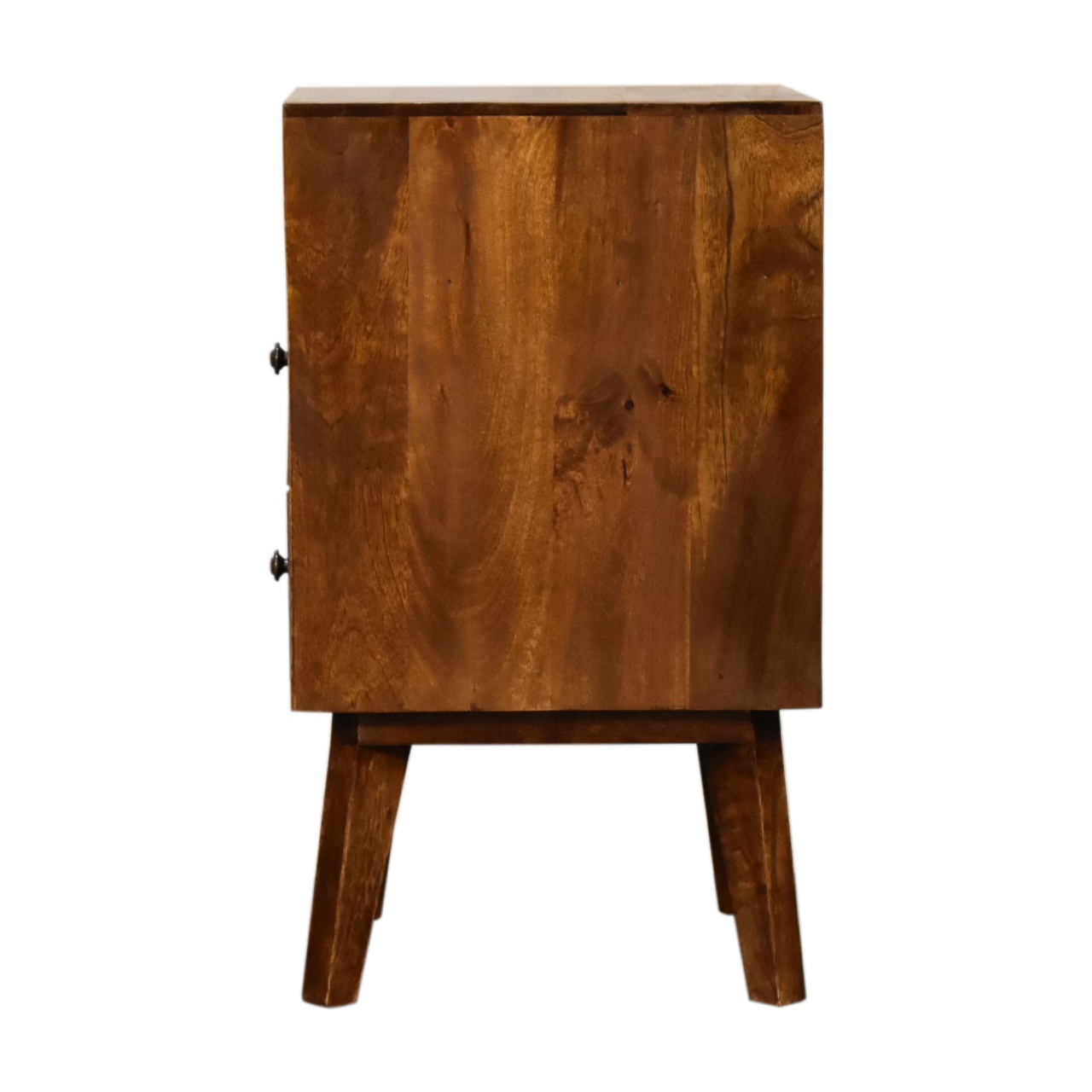 Solid Mango Wood Chestnut Finished 2 Drawer Amouri Bedside - Image 8