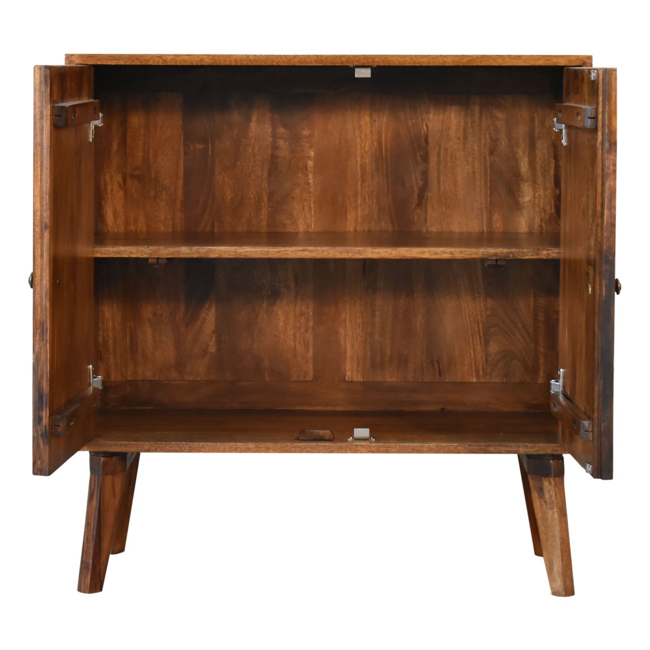 Solid Mango Wood Chestnut Finished Amouri 2 Door Cabinet - Image 6
