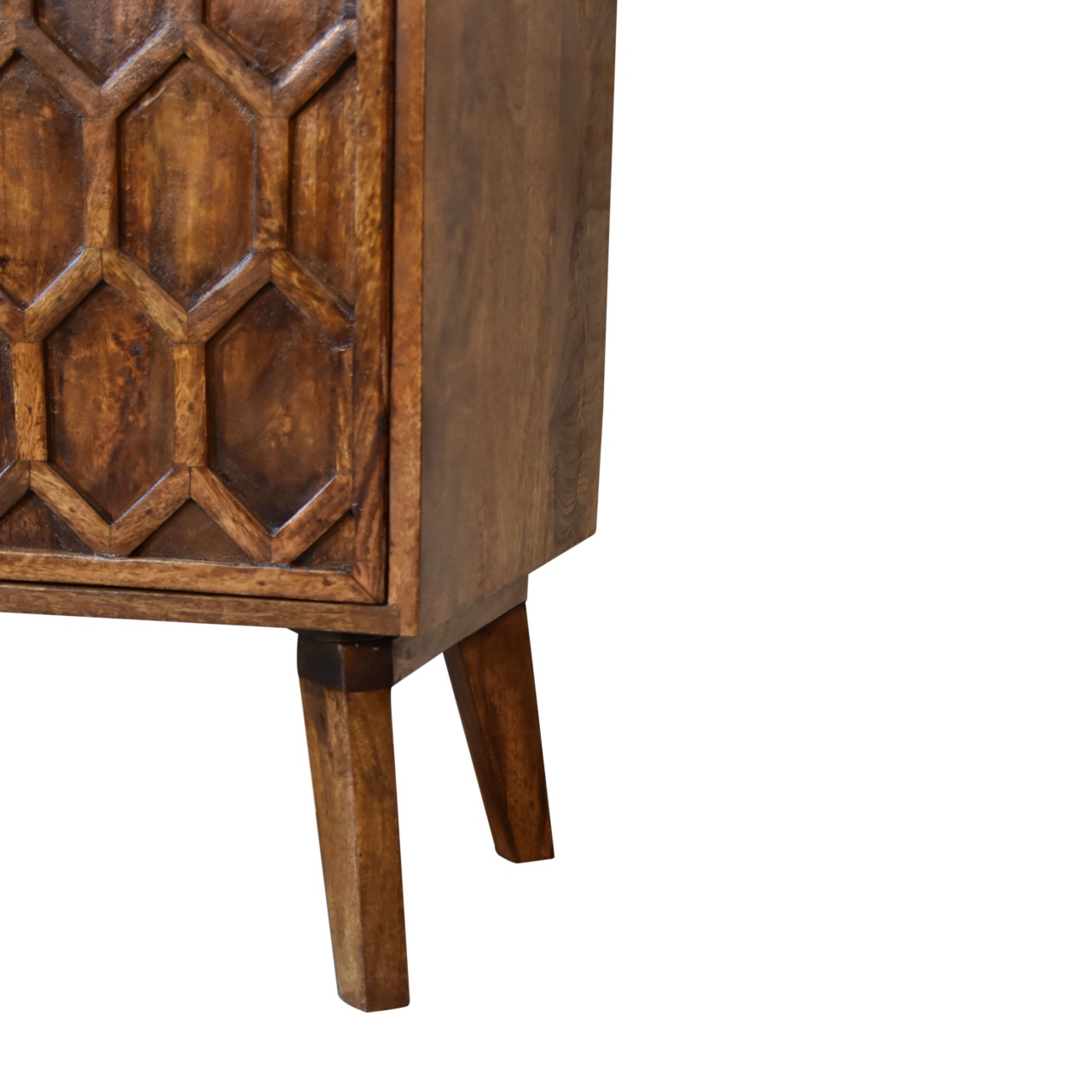 Solid Mango Wood Chestnut Finished Amouri 2 Door Cabinet - Image 7