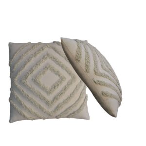 Solid Mango Wood Tacy Sage Green Cushion Set of 2