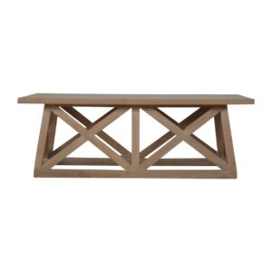 Solid Mango Wood N3 Sun Bleach Finished Trestle Coffee Table