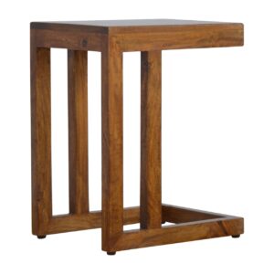 Solid Mango Wood Chestnut Finish One-sided End Table