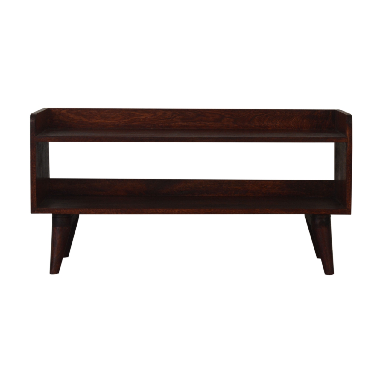 Solid Mango Wood Cherry Nordic Storage Bench