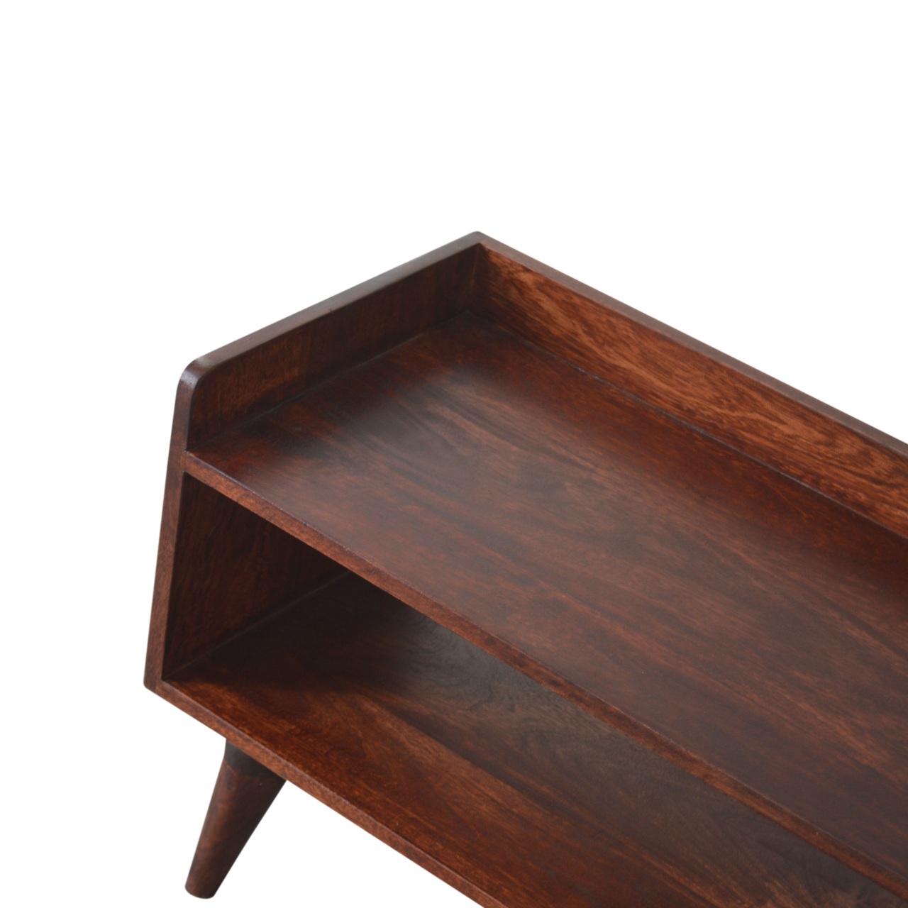 Solid Mango Wood Cherry Nordic Storage Bench - Image 5