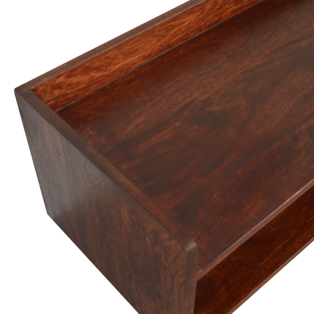 Solid Mango Wood Cherry Nordic Storage Bench - Image 6