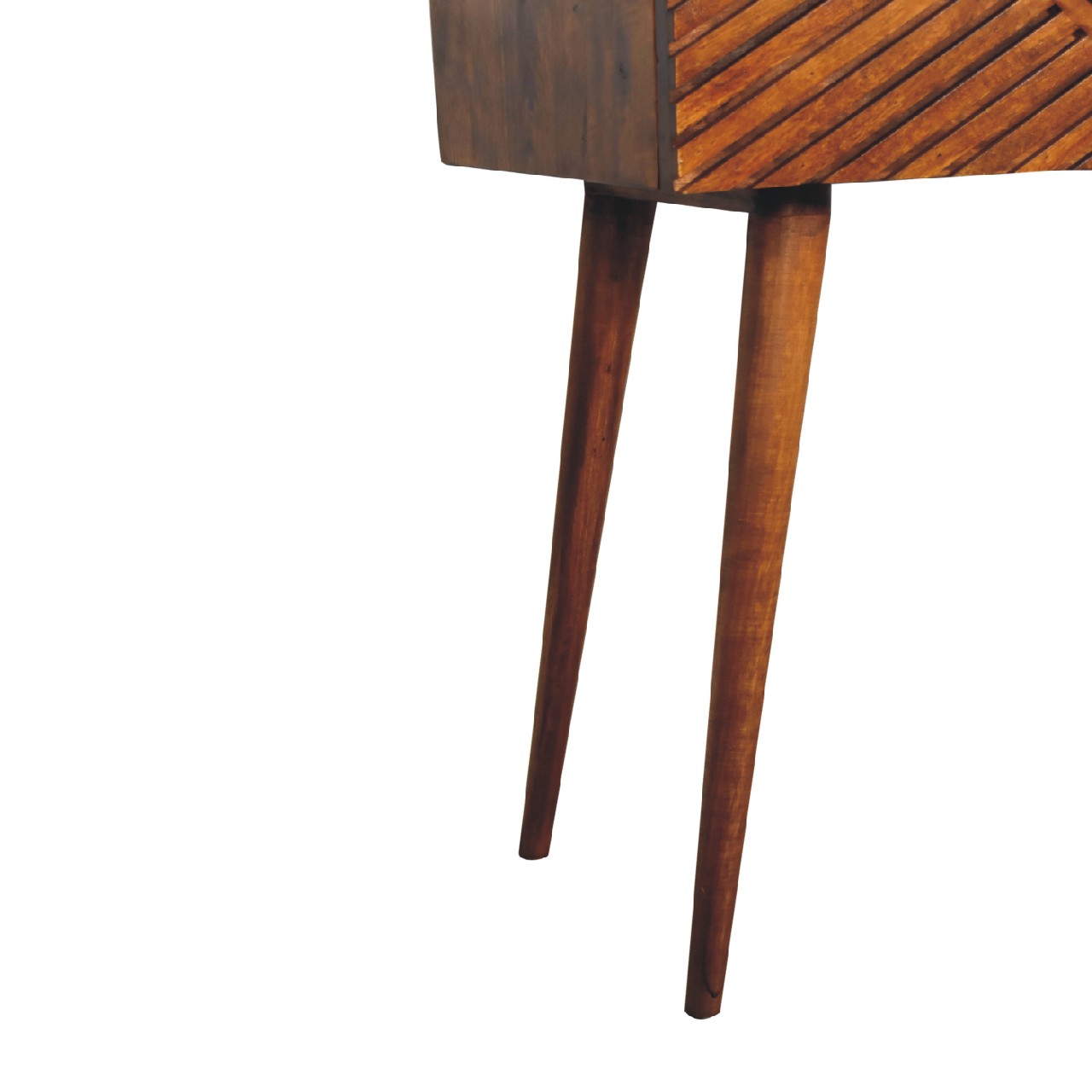 Solid Mango Wood Chestnut Finished 2 Drawer Lille Console Table - Image 7