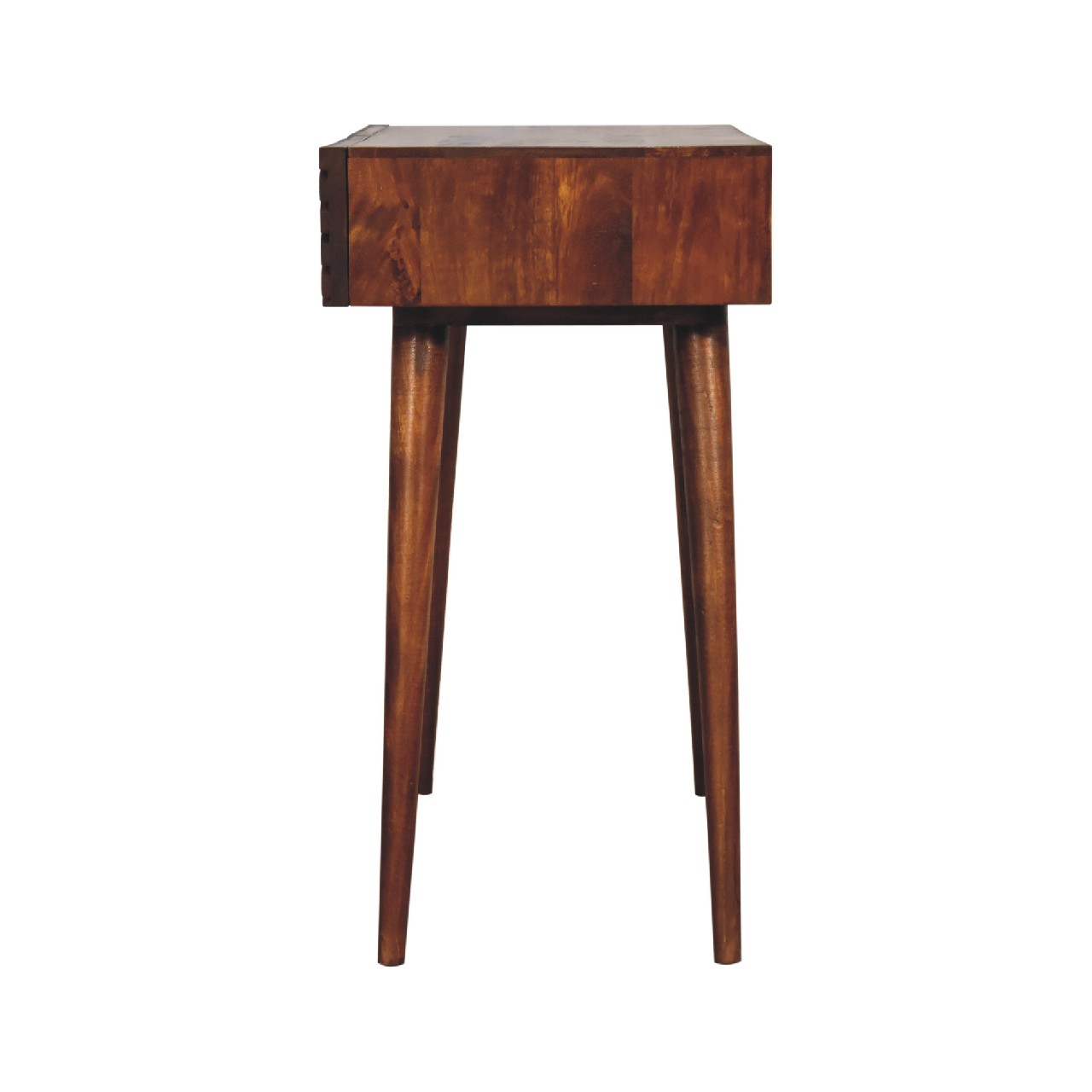 Solid Mango Wood Chestnut Finished 2 Drawer Lille Console Table - Image 8