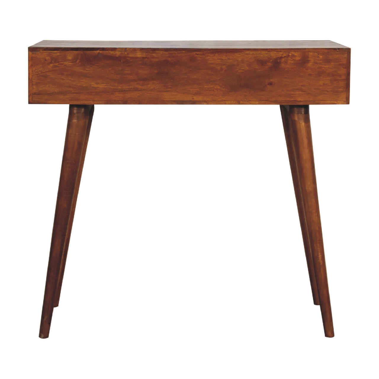 Solid Mango Wood Chestnut Finished 2 Drawer Lille Console Table - Image 9