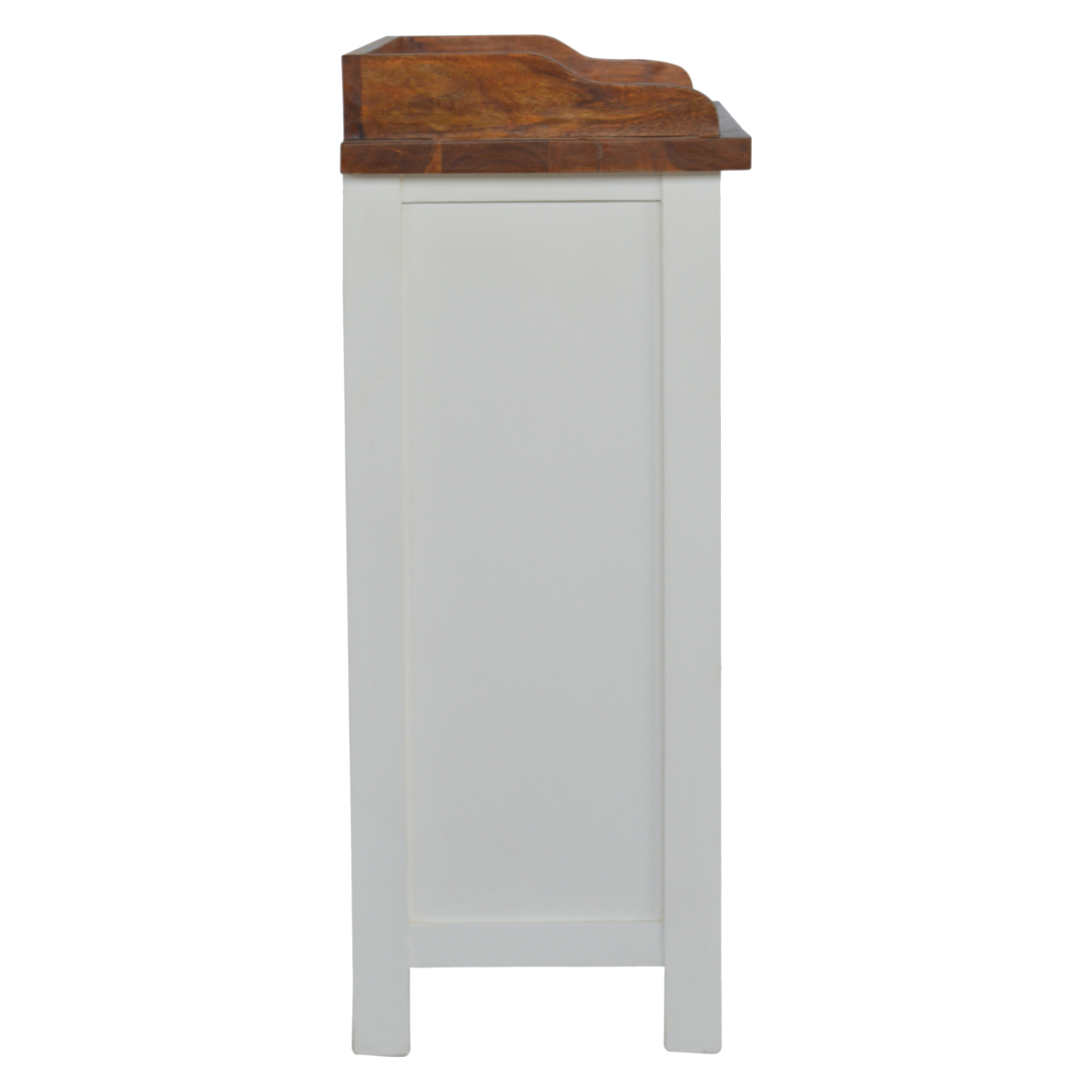 Solid Mango Wood Chestnut Finished Top 2 Drawers 2 Doors Country Two Tone Kitchen Cabinet - Image 10