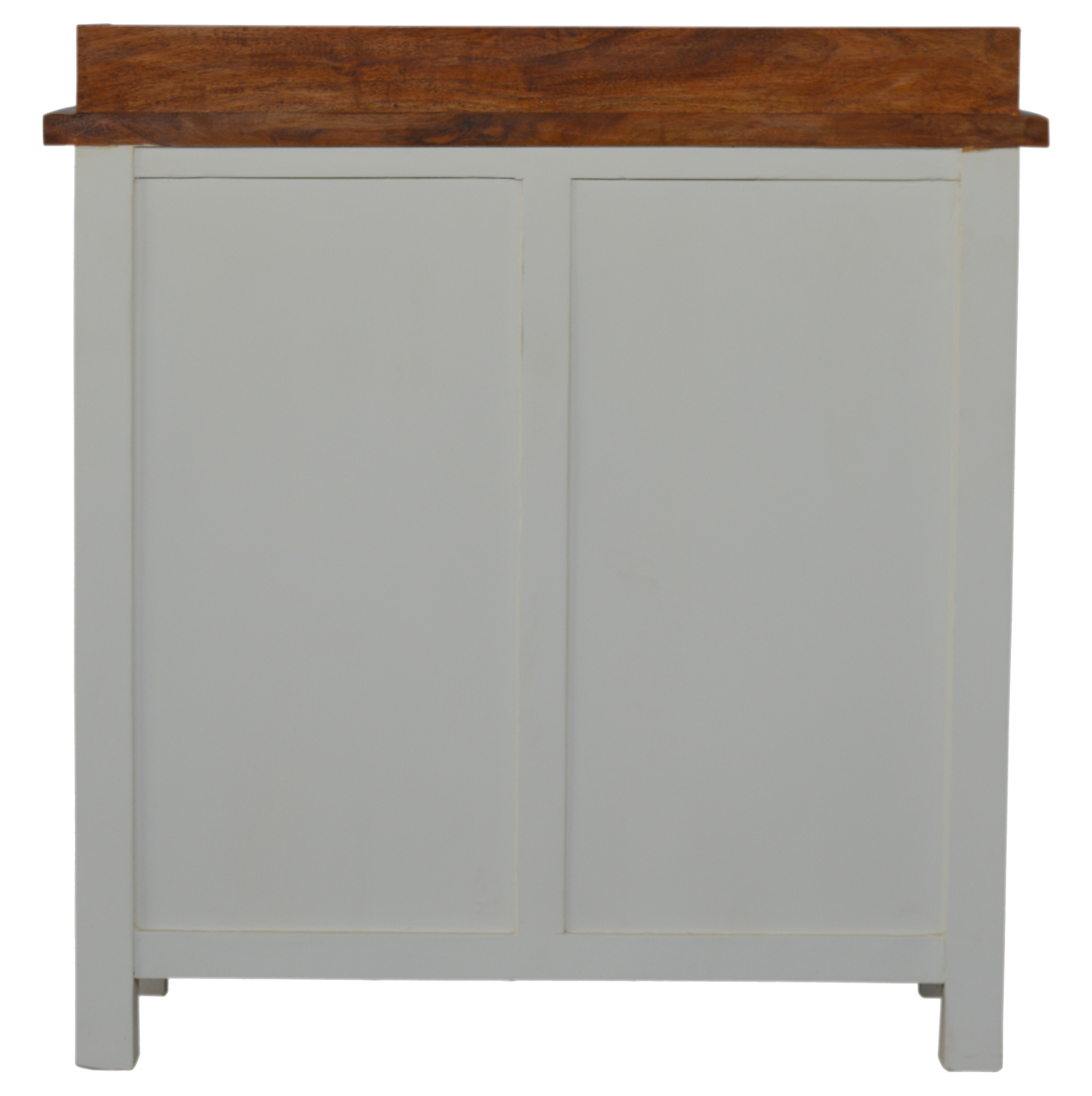 Solid Mango Wood Chestnut Finished Top 2 Drawers 2 Doors Country Two Tone Kitchen Cabinet - Image 6