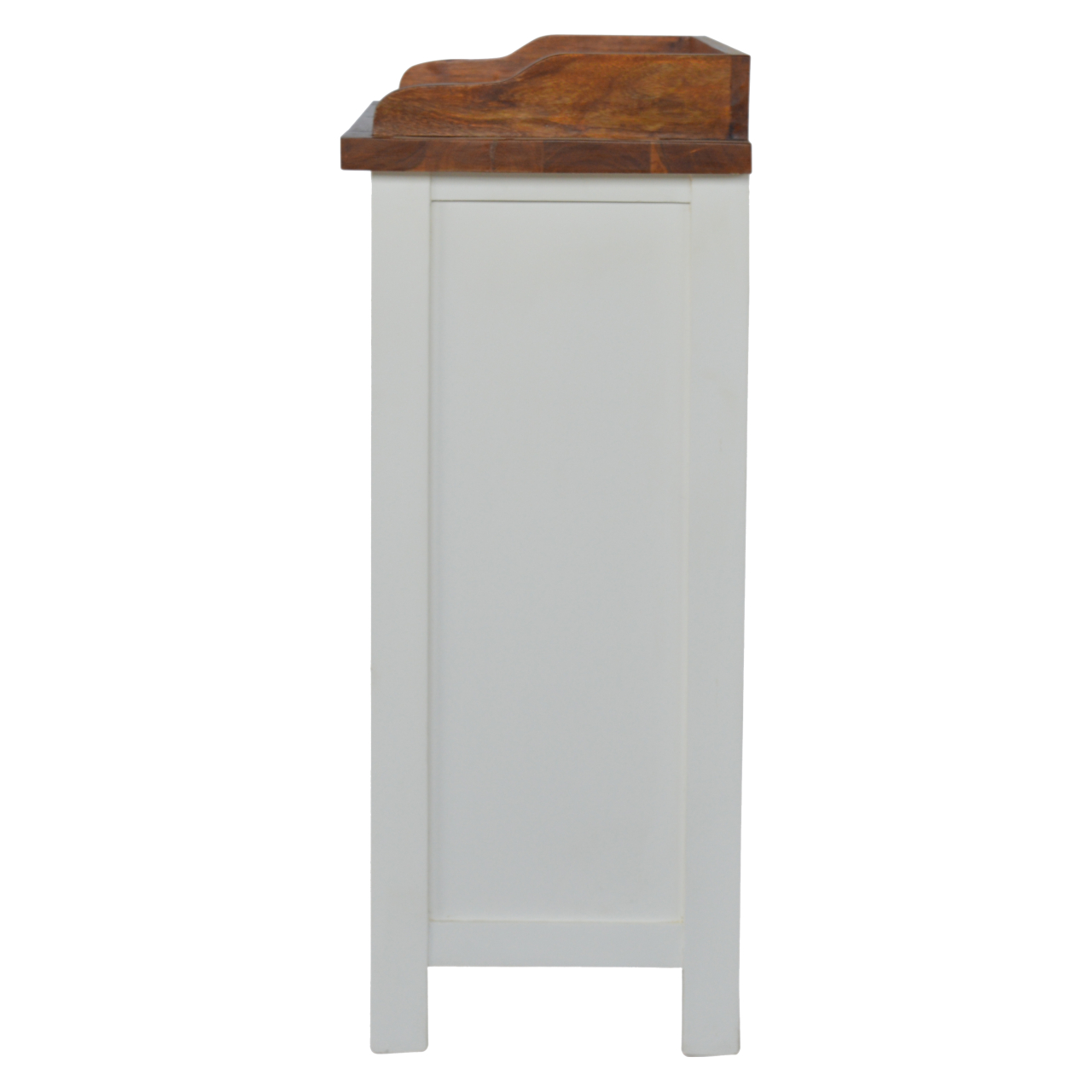 Solid Mango Wood Chestnut Finished Top 2 Drawers 2 Doors Country Two Tone Kitchen Cabinet - Image 9