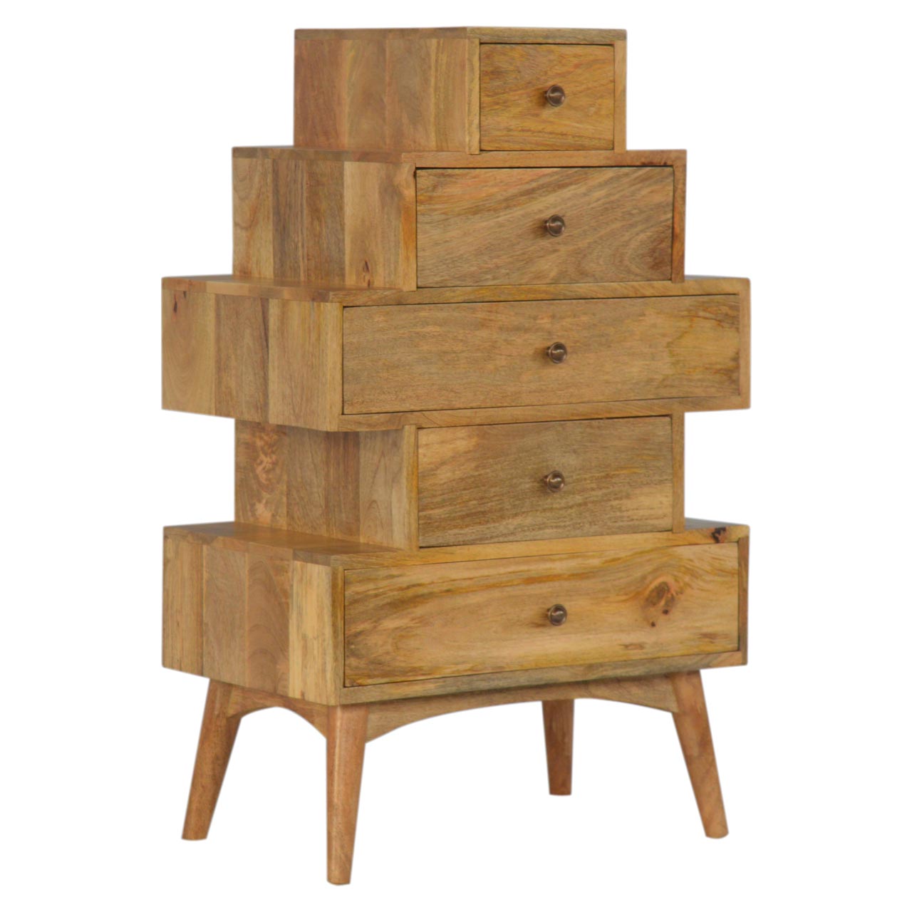 Solid Mango Wood Solid Wood Tower Chest Cabinet - Image 2