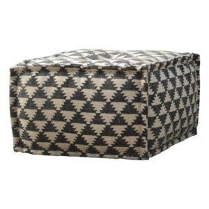 Solid Mango Wood Durrie Pouffe