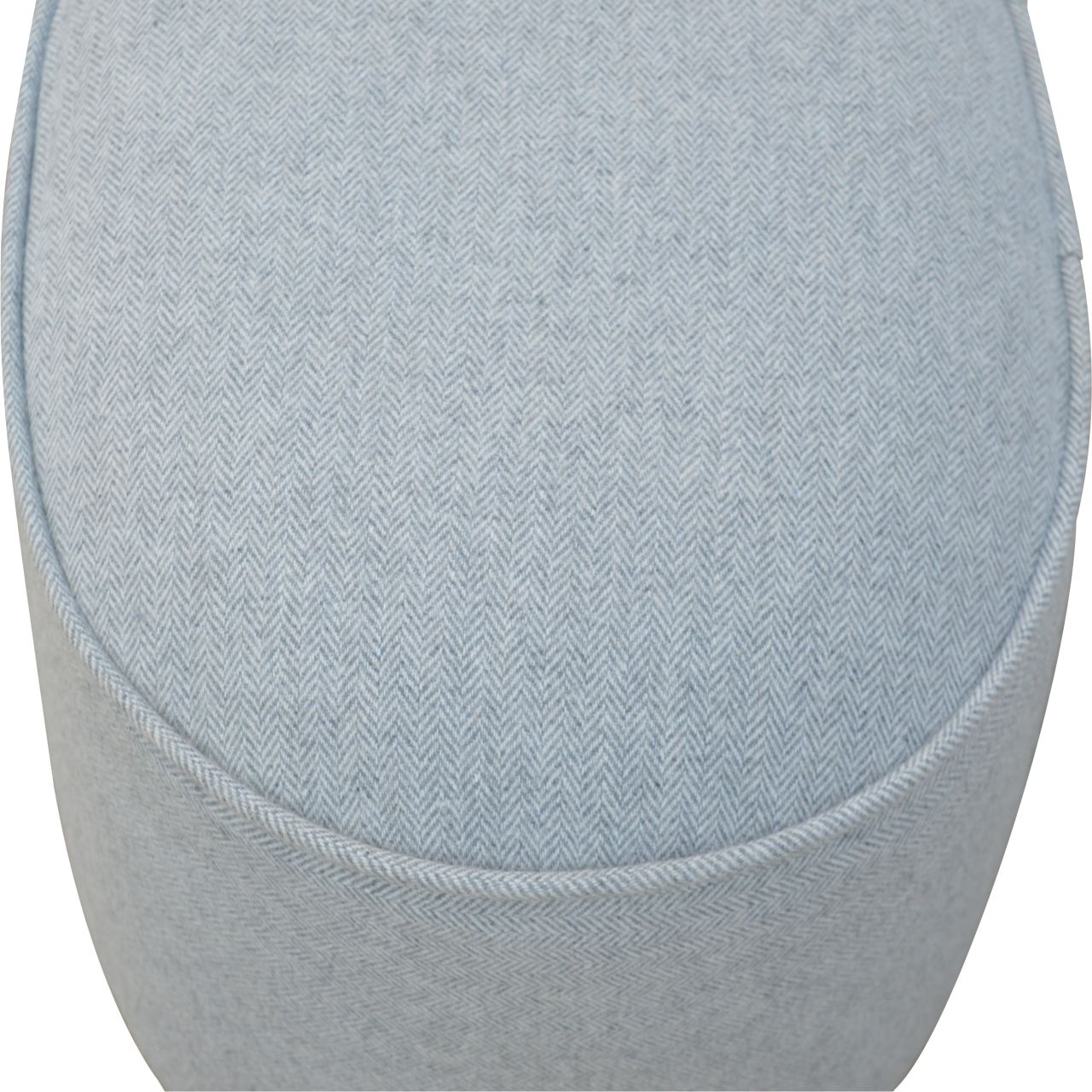 Solid Mango Wood Light Grey Tweed Oval Footstool - Image 5