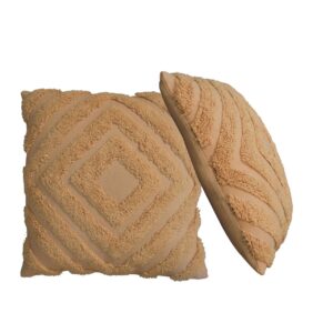 Solid Mango Wood Mustard Diamond Cushion Set of 2