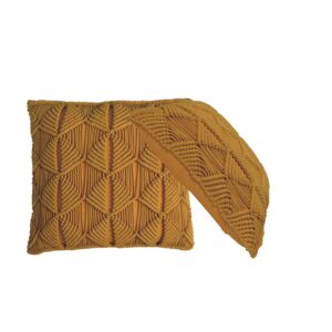 Solid Mango Wood Esmi Cushion Set of 2 - Mustard