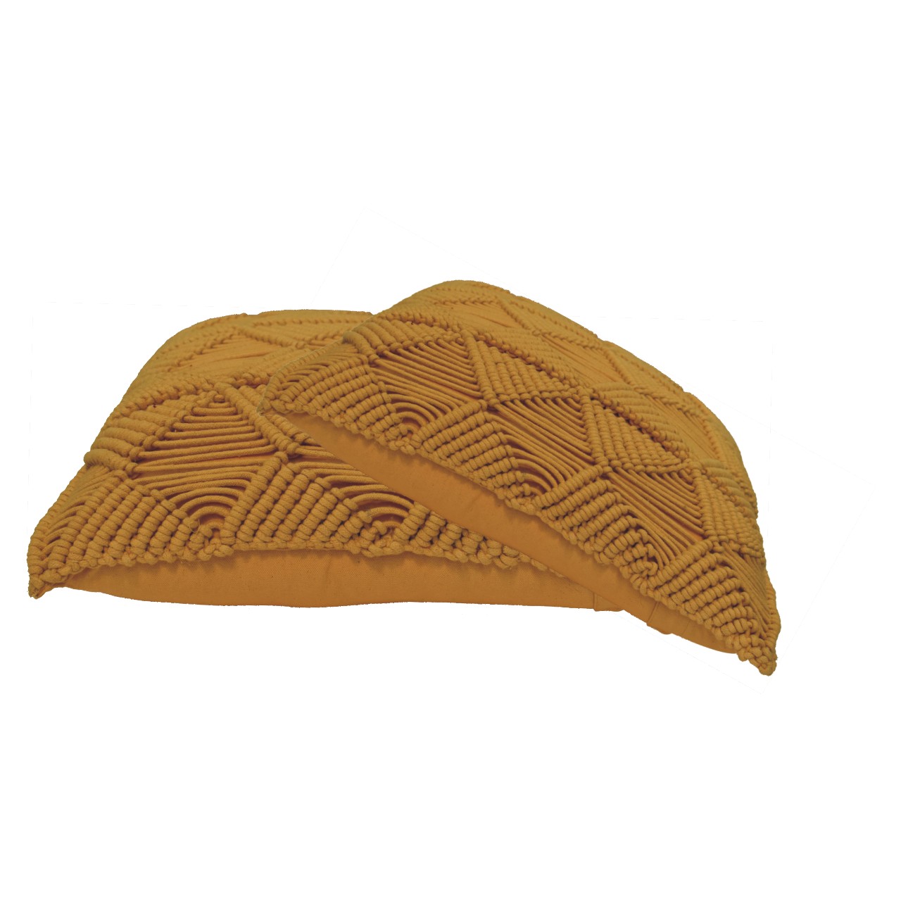 Solid Mango Wood Esmi Cushion Set of 2 - Mustard - Image 2