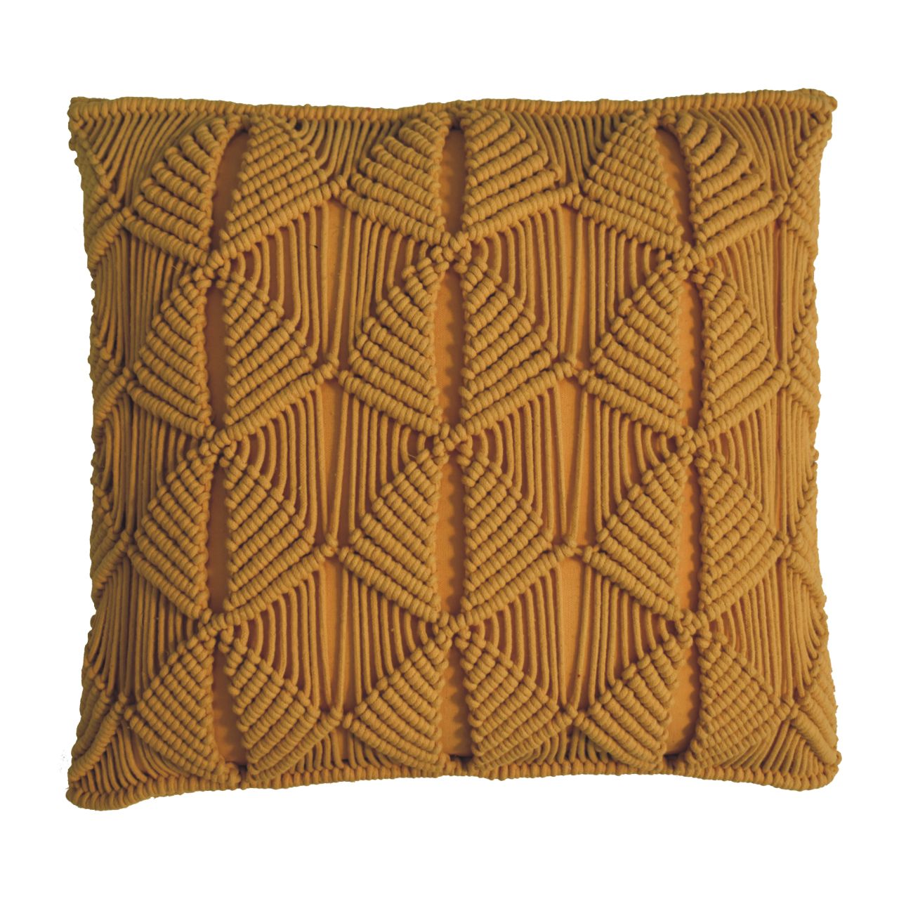 Solid Mango Wood Esmi Cushion Set of 2 - Mustard - Image 3