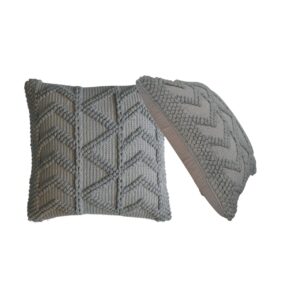 Solid Mango Wood Alda Cushion Set of 2 - Grey