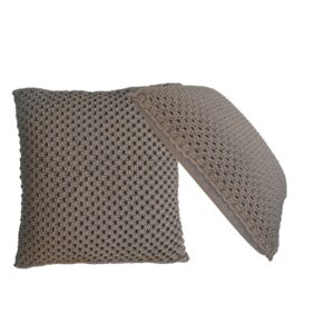 Solid Mango Wood Myra Cushion Set of 2 - Grey