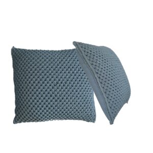 Solid Mango Wood Myra Cushion Set of 2 - Blue