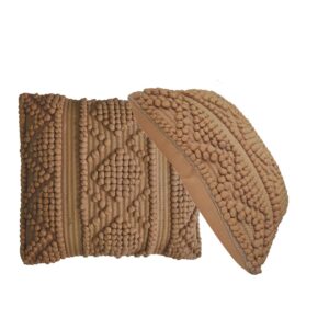 Solid Mango Wood Nola Cushion Set of 2 - Coffee