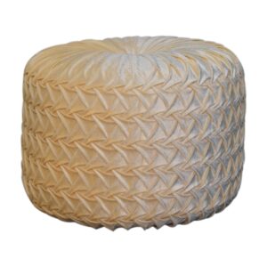 Solid Mango Wood White Hart Pouffe