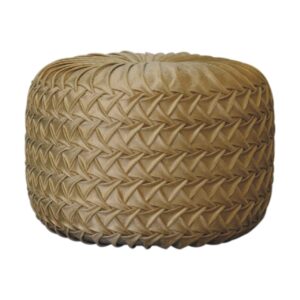 Solid Mango Wood Ochre Hart Pouffe