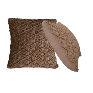 Solid Mango Wood Coffee Maura Cushion - Set of 2
