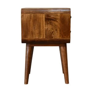 Solid Mango Wood Curved Chestnut Bedside
