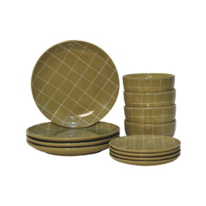 Solid Mango Wood Dahlia Plate Set