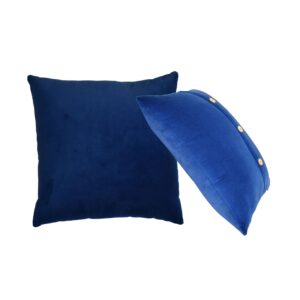 Solid Mango Wood Quinn Cushion Set of 2 - Royal Blue