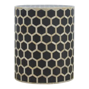 Solid Mango Wood Mango Wood Cylindrical Bone (Mother of Pearl) Inlaid Stool