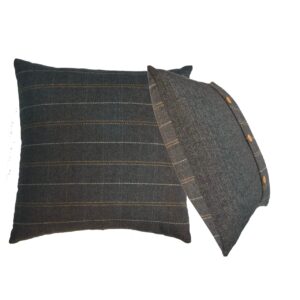 Solid Mango Wood Quinn Pewter Cushion Set of 2